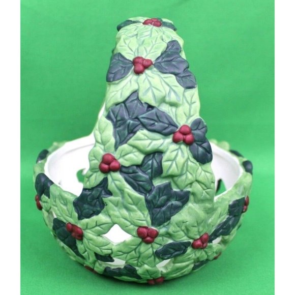 Transfar Intl Corp Ceramic Poinsettia Christmas Holiday Basket - Picture 4 of 9